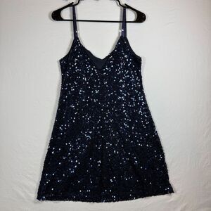 Bailey Blue Navy Sequin Mini Dress Size M